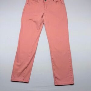 Red Camel Coral Pink Straight Leg Stretch Twill Pants Womens Size 15 Inseam 27
